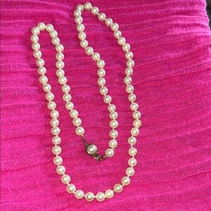Elegant Pearl Necklace 14  1/2 inches